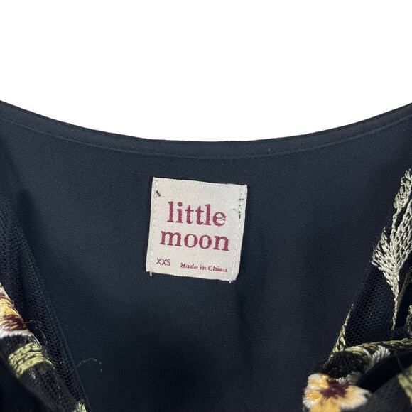 ARITZIA Little Moon Embroidered Floral Slip Mini Dress Cottage Fairy Goblin XXS - Picture 7 of 10